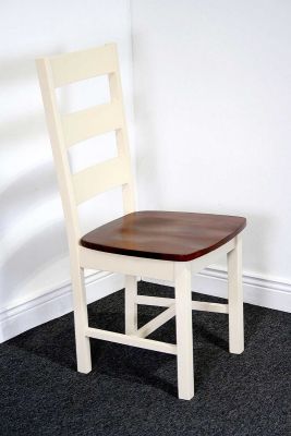Turin Dining Chair - Ivory / Walnut