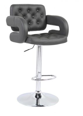 Utah Bar Stool PU Chrome & Grey