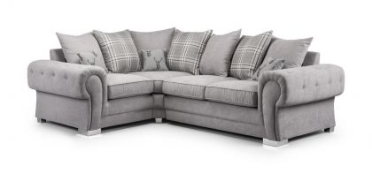 Verona Fabric Corner Sofa 1C2 - Light Grey SCATTER BACK