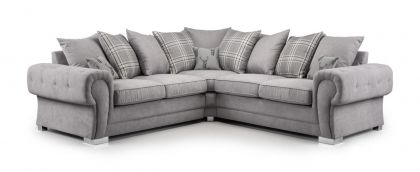 Verona Fabric Corner Sofa 2C2 - Light Grey SCATTER BACK