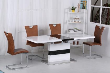 Vienna PU Chair Brown & Chrome (Sold in 2s)