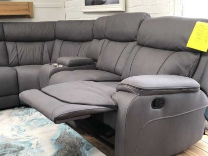 Violet Fabric Corner Sofa - Light Grey STORM