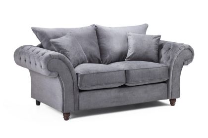 Windsor Fabric 2 Seater Sofa - Dark Grey