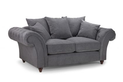 Windsor Fabric Scatterback 2 Seater Sofa - Dark Grey