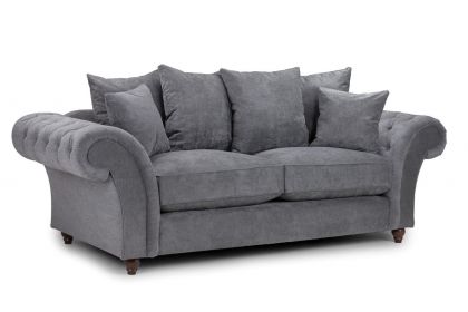 Windsor Fabric Scatterback 3 Seater Sofa - Dark Grey