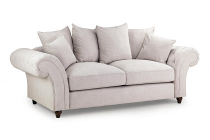 Windsor Fabric Scatterback 3 Seater Sofa - Stone