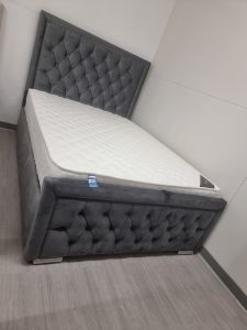 Vienna King Size Bed 5ft - Plush Grey