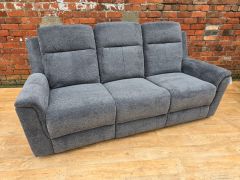 Bramwell Fabric Manual Recliner 3 Seater - Dark Grey