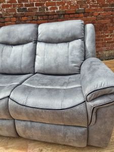 Mondeo Fabric Recliner 3+1+1 Suite with Drop Down Table - Grey
