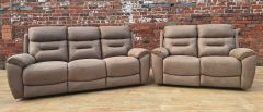 Canterburry Fabric Recliner Suite 3+2 - Sand