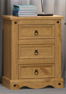 Corona 3 Drawer Bedside Cabinet