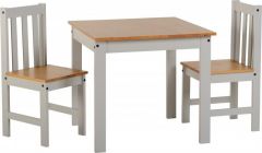 Ludlow 1+2 Dining Set - Grey / Oak Lacquer