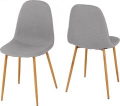 Barley Fabric Chair - Grey / Oak Effect