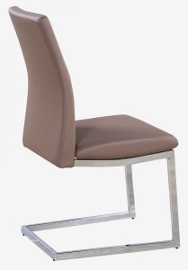 Azore PU Chrome Dining Chair - Cappuccino