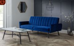 Afina Velvet Sofa Bed - Blue