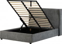 Amelia Plus Fabric Storage Double Bed 4ft 6in - Dark Grey