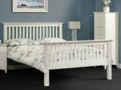 Barcelona 4'6ft Double Stone White High Foot End Bed