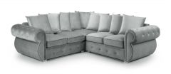 Belfast Fabric Scatterback Corner Sofa - Plush Grey