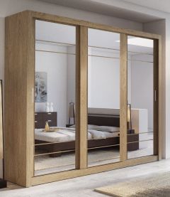 Boston 3 Door Sliding Wardrobe 2.5m - Shetland Oak 