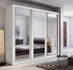 Boston 3 Door Sliding Wardrobe 2.5m - White Sliderobes