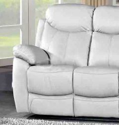 Bradshaw Leather 2 Seater Recliner Sofa - Light Grey