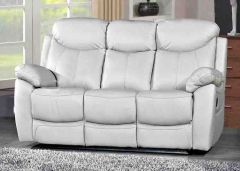 Bradshaw Leather 3 Seater Recliner Sofa 3RR - Light Grey