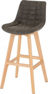 Brisbane Leather Bar Chair - Grey