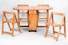 Butterfly Dining Set with 4 Chairs Golden Oak