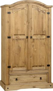 Corona 2 Door 1 Drawer Wardrobe - Curved Top