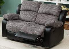 California Fabric 2 Seater Sofa - Grey / Black