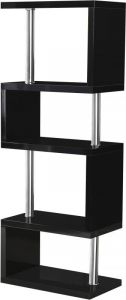 Charisma 5 Shelf Unit - Black Gloss / Chrome