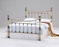 Charlotte Metal Double Bed 4ft 6in - Antique Brass