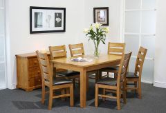 Columbia 6ft Dining Set with 6 PU Chairs - Oak