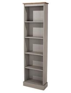 Corona Tall Narrow Bookcase - Grey