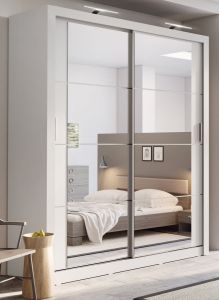 Cuba 2 Door Sliding Wardrobe 1.8m - White Sliderobes