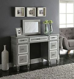 Sofia Mirrored Dressing Table - Silver
