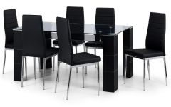 Greenwich Glass Dining Set Black - 4 Charis