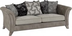 Grace Fabric 3 Seater Sofa - Silver / Grey