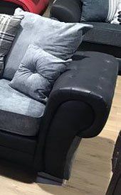 Harlow Fabric Suite 3+2 - Grey / Black