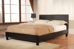 Haven Leather Double Bed 4ft 6in - Brown