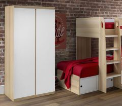 Jupiter 2 Door Wardrobe - Oak / White