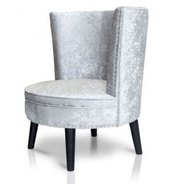 Layla Crushed Velvet Occasional Chair - Silver