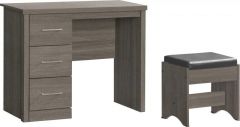 Lisbon 3 Drawer Dressing Table Set - Black Wood Grain