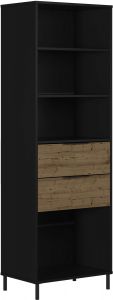 Madrid Bookcase - Black/Acacia Effect
