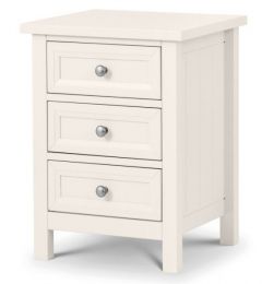 Maine 3 Drawer Bedside - Surf White