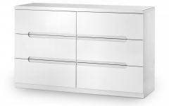 Manhattan High Gloss 6 Drawer Wide Chest - White