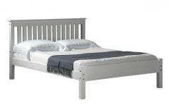 Manila Double Pine Bed 4ft 6in White - High Foot End