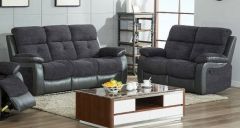Floor Model Manse Fabric Suite 3+2 - Grey / Black