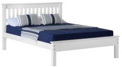 Monaco Double Bed Low Foot White - 4ft 6in