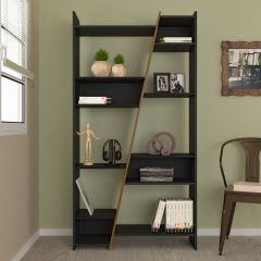 Naples Tall Bookcase - Black/Pine Effect